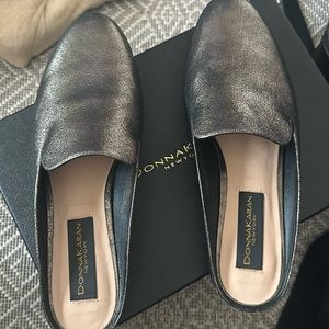 Donna Karan Mott leather Bronze mule